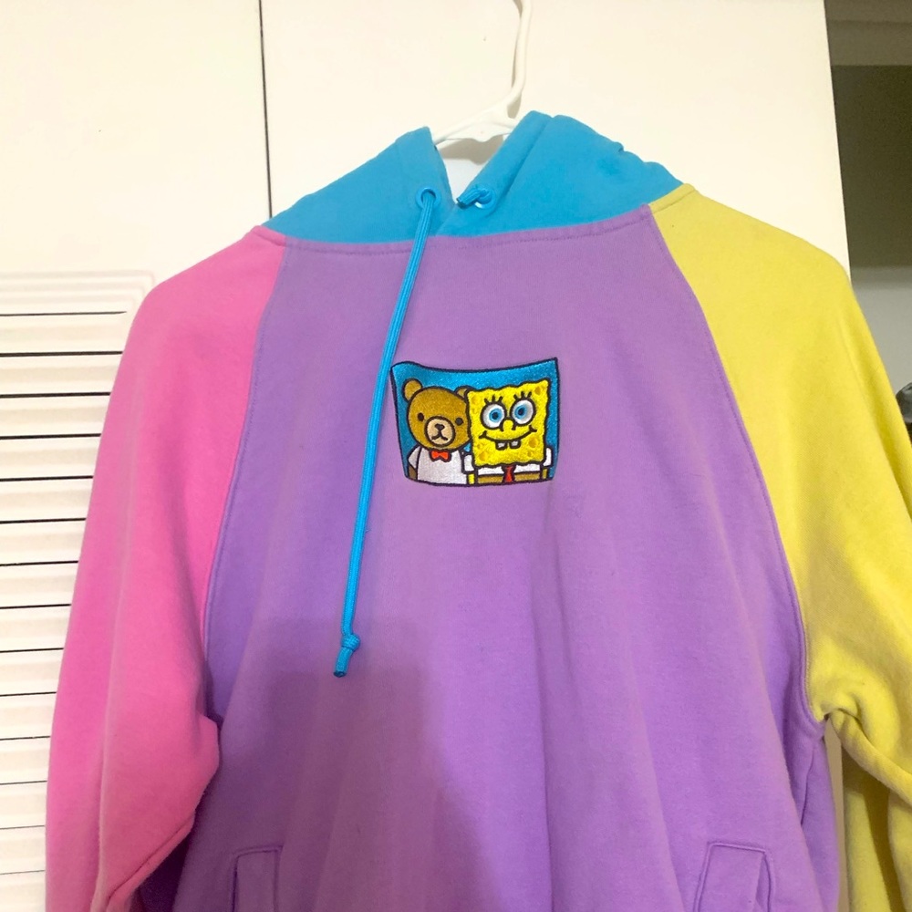 Teddy Fresh x SpongeBob collaboration limited edition color block hoodie